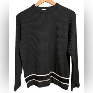 Dolce & Gabbana Black White Ribbed Sweater Size Large Womens
